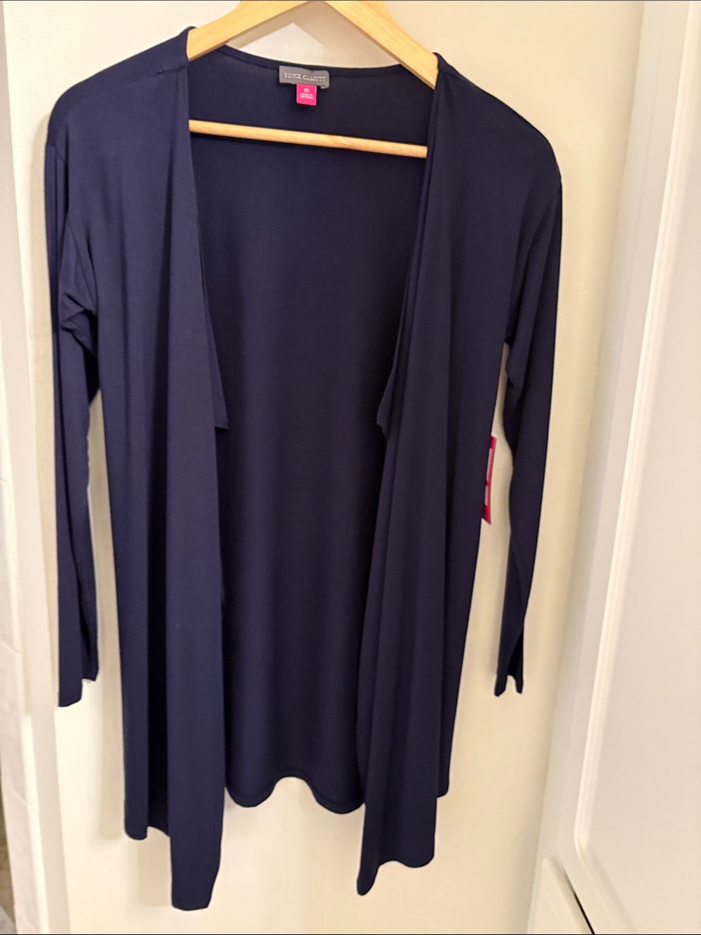 Vince Camuto Navy Open-Front Draped Cardigan XS NWT